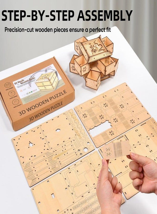 varbertos 3D Wooden Puzzle Mechanical Treasure Box of Dragon, DIY Model Kits and 3D Puzzles for Adults, Unique Wooden Puzzle for Adults, Hobbies Projects Adult Building Sets Gift for Women and Kids - Image 4